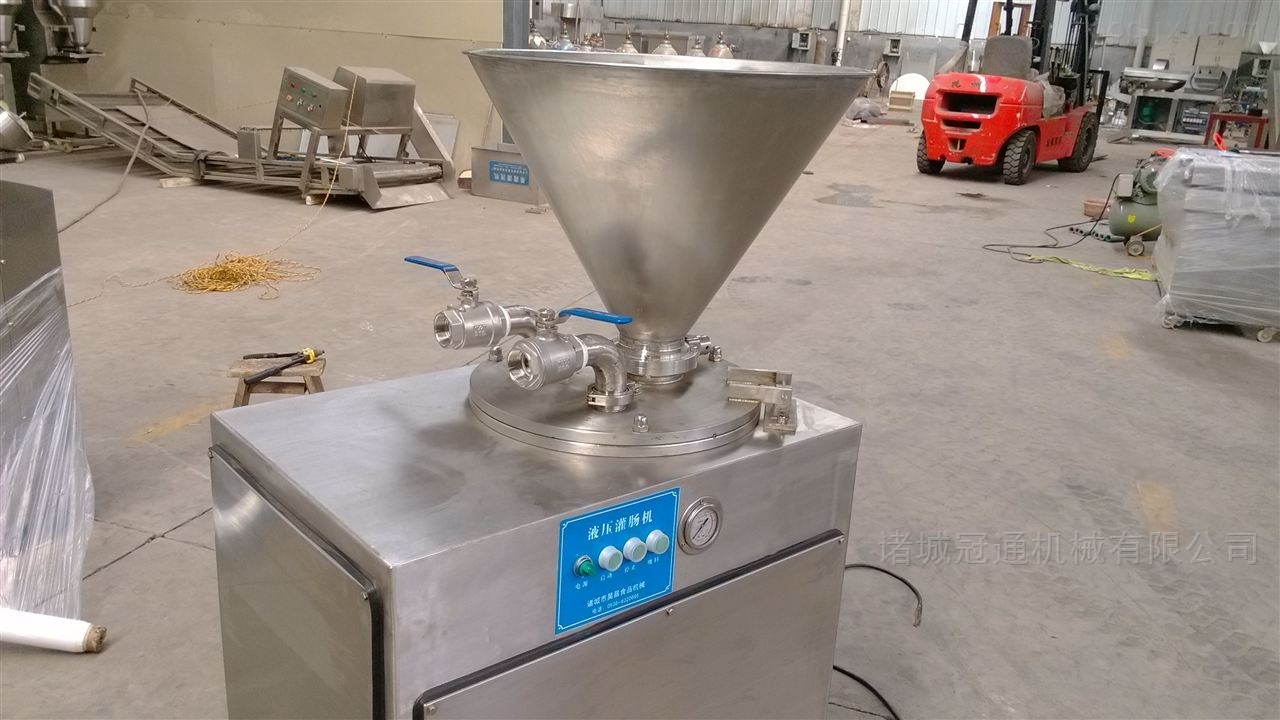 供应冠通1000型台湾热狗肠液压灌肠机